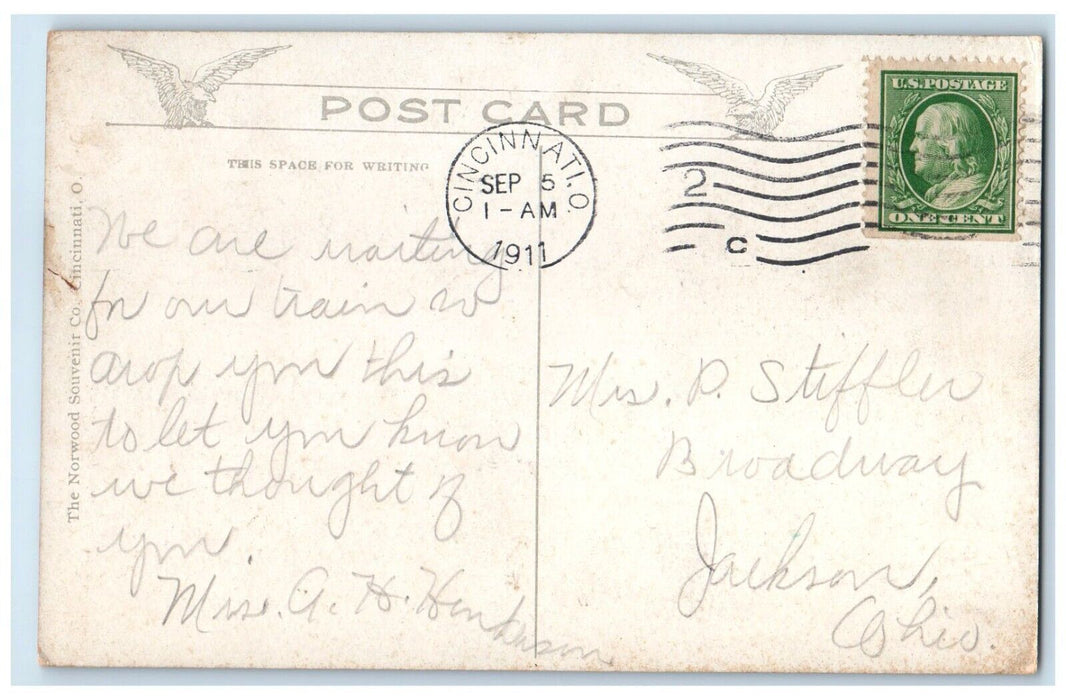 1911 Queen City Beach Sand Bellevue Kentucky Opposite Cincinnati Ohio Postcard
