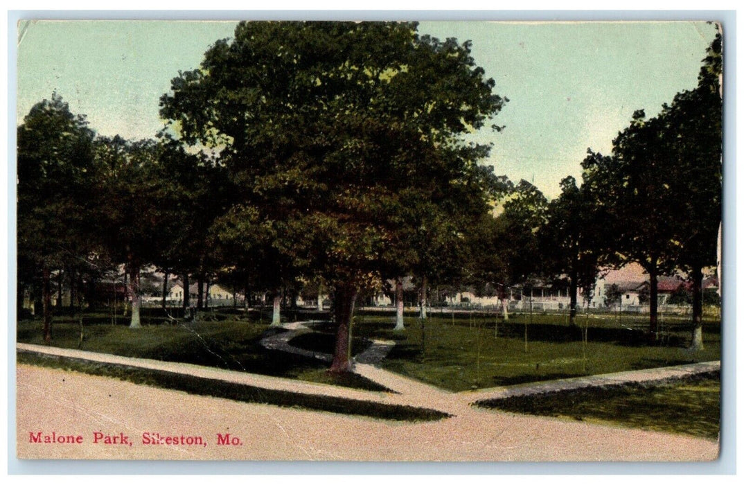 1911 Malone Park Trees Road Field Sikeston Missouri MO Vintage Antique Postcard