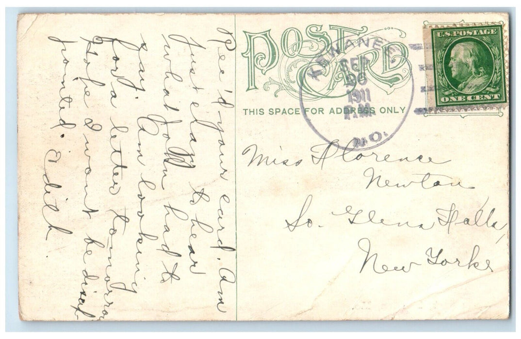 1911 Malone Park Trees Road Field Sikeston Missouri MO Vintage Antique Postcard