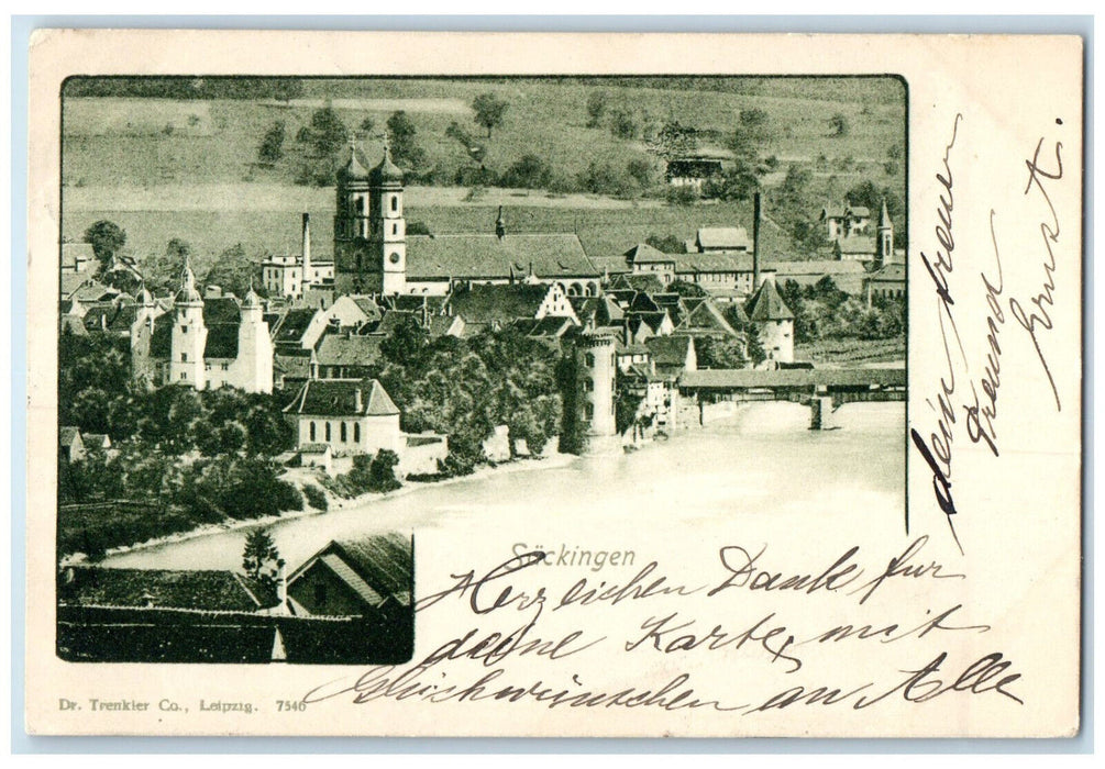 c1900's View of Bad Säckingen Waldshut Baden-Württemberg Germany Postcard