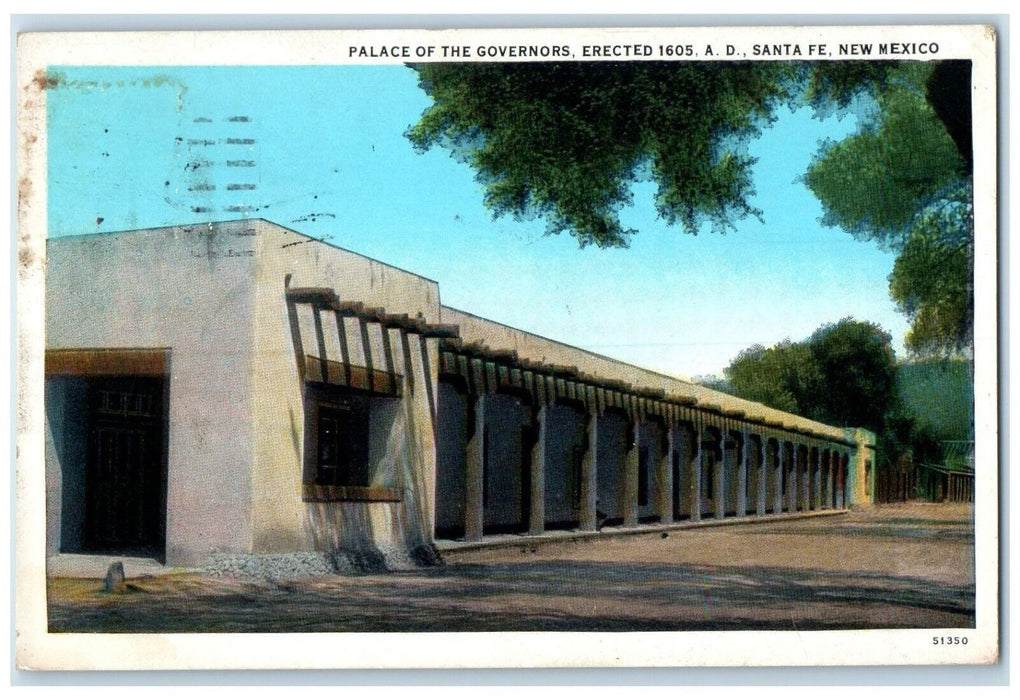 1931 Palace Governors Erected Exterior Building Santa Fe New Mexico NM Postcard