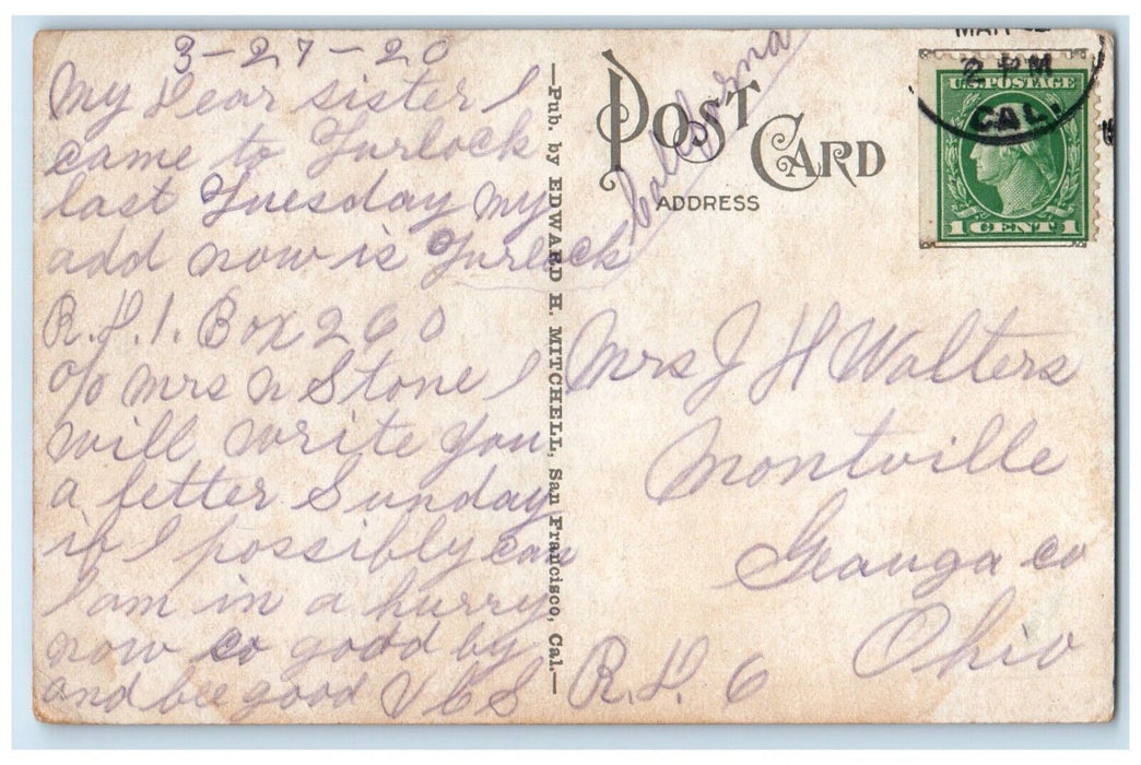 1910 Three Brothers Mountain River Lake Yosemite Valley California CA Postcard