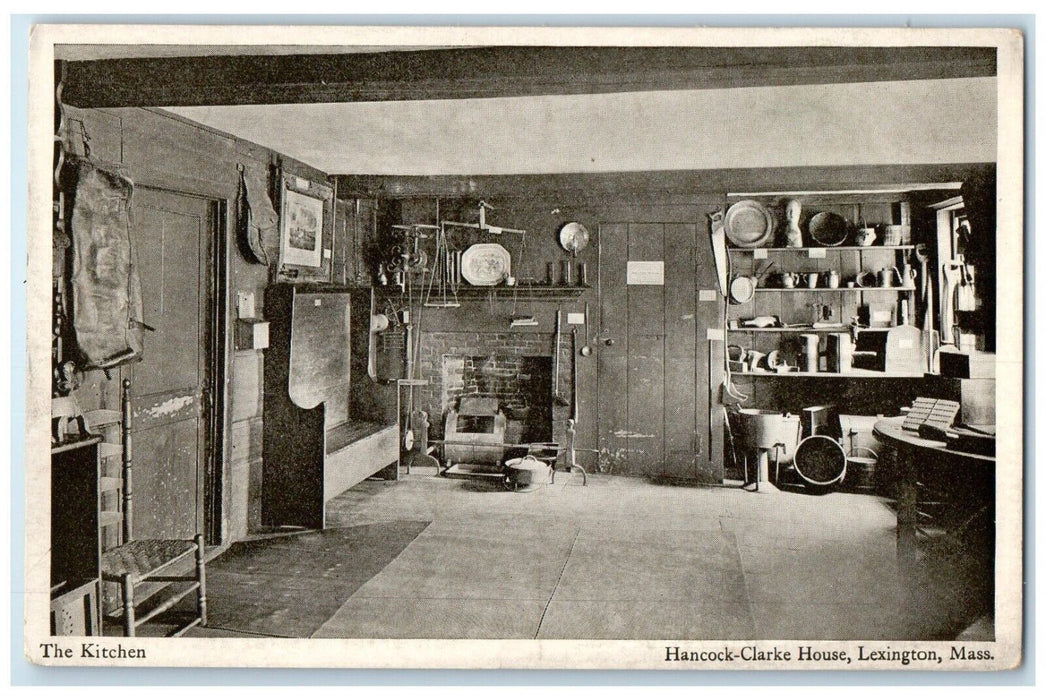 c1920 Kitchen Hancock-Clarke House Interior Lexington Massachusetts MA Postcard