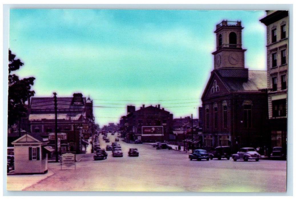 c1950's Main Street Looking South Nashua New Hampshire NH Vintage Postcard