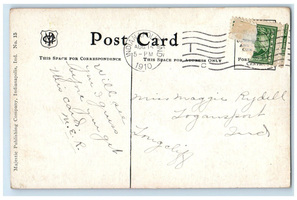 1910 Washington Street Classic Cars East Meridian Indianapolis Indiana Postcard