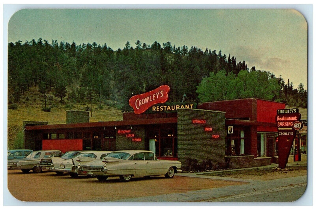 c1950's Crowley's Restaurant Cars Roadside Estes Park Colorado CO Postcard