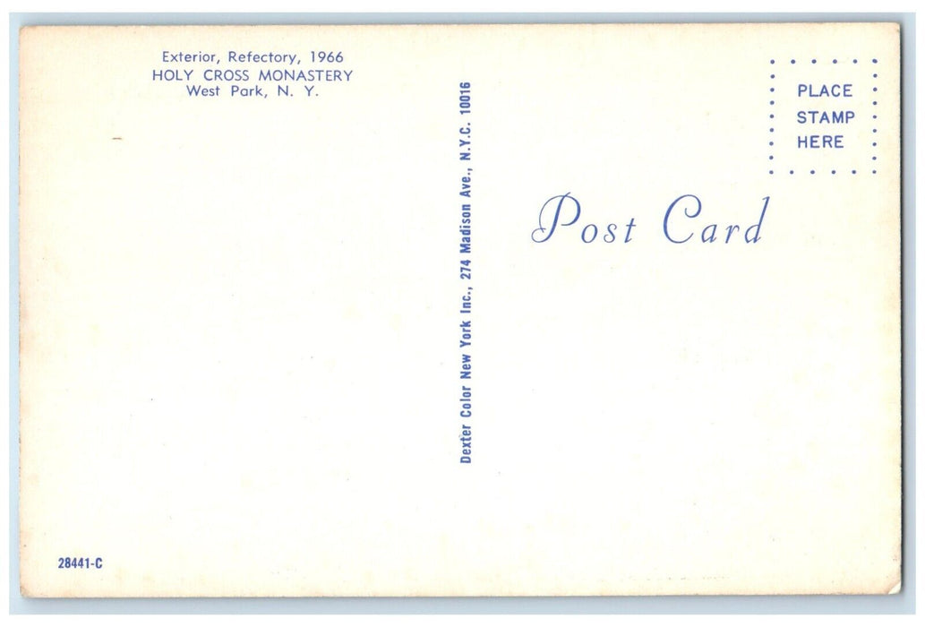 c1950's Holy Cross Monastery West Park New York NY Exterior Refectory Postcard