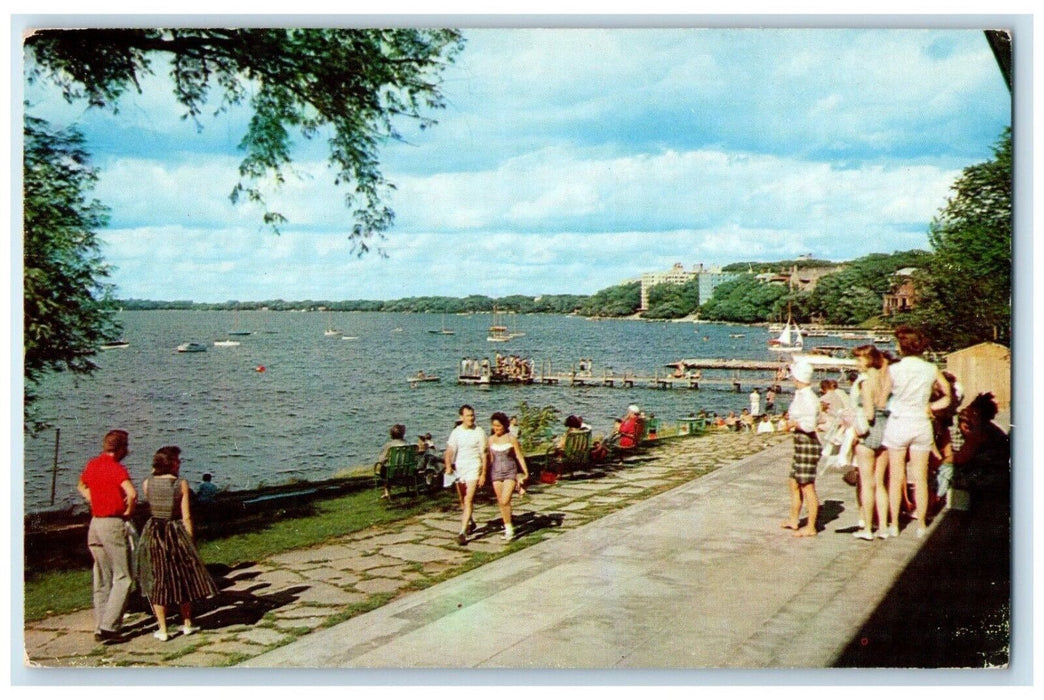 c1950's View Of Lake Mendota Madison Wisconsin WI Unposted Vintage Postcard