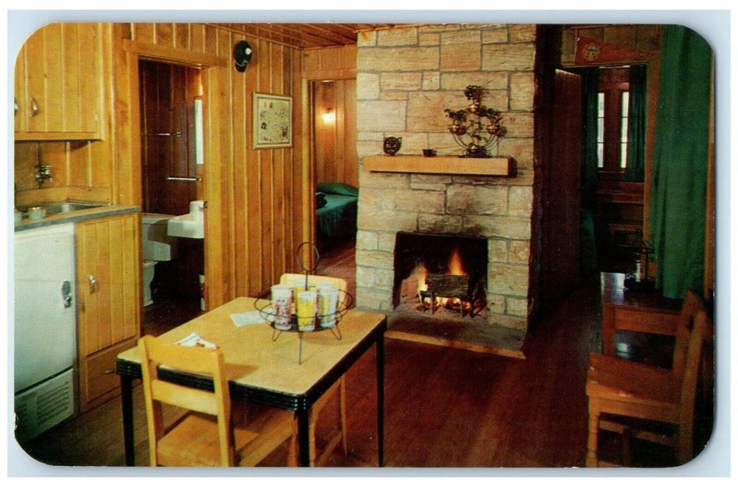 c1950's Lake Hope State Park Zaleski Ohio OH, Interior Dining Cabins Postcard