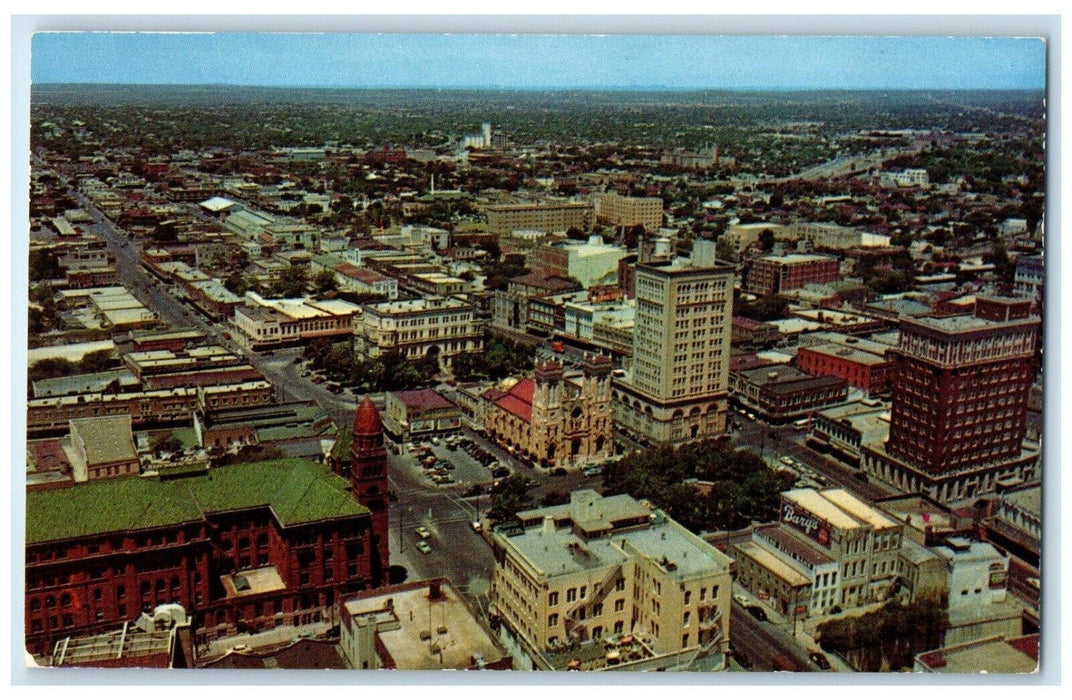 Bird's Eye View Of San Fernando Cathedral Main Plaza San Antonio TX Postcard