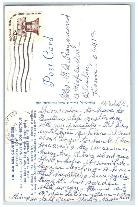 The Old Mill Country Store East Haven Connecticut CT, Horse Wagon Postcard