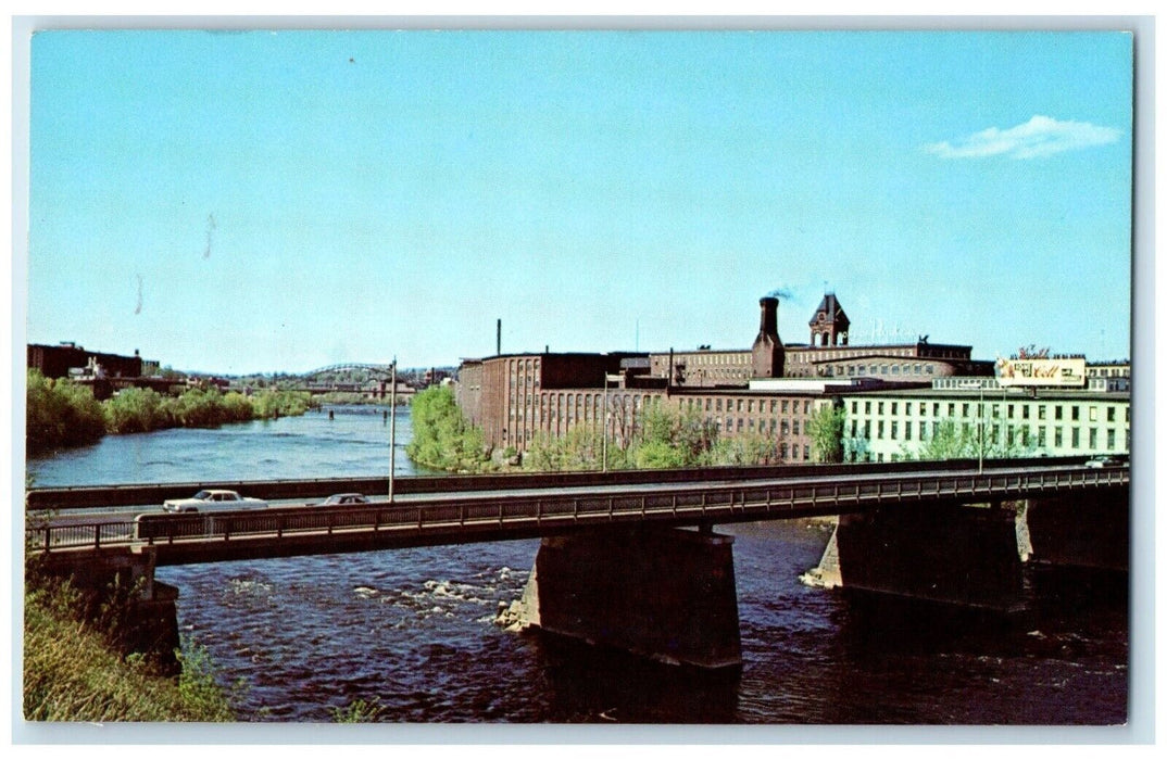 c1950's Queen City Bridge & Mills Manchester New Hampshire NH Vintage Postcard