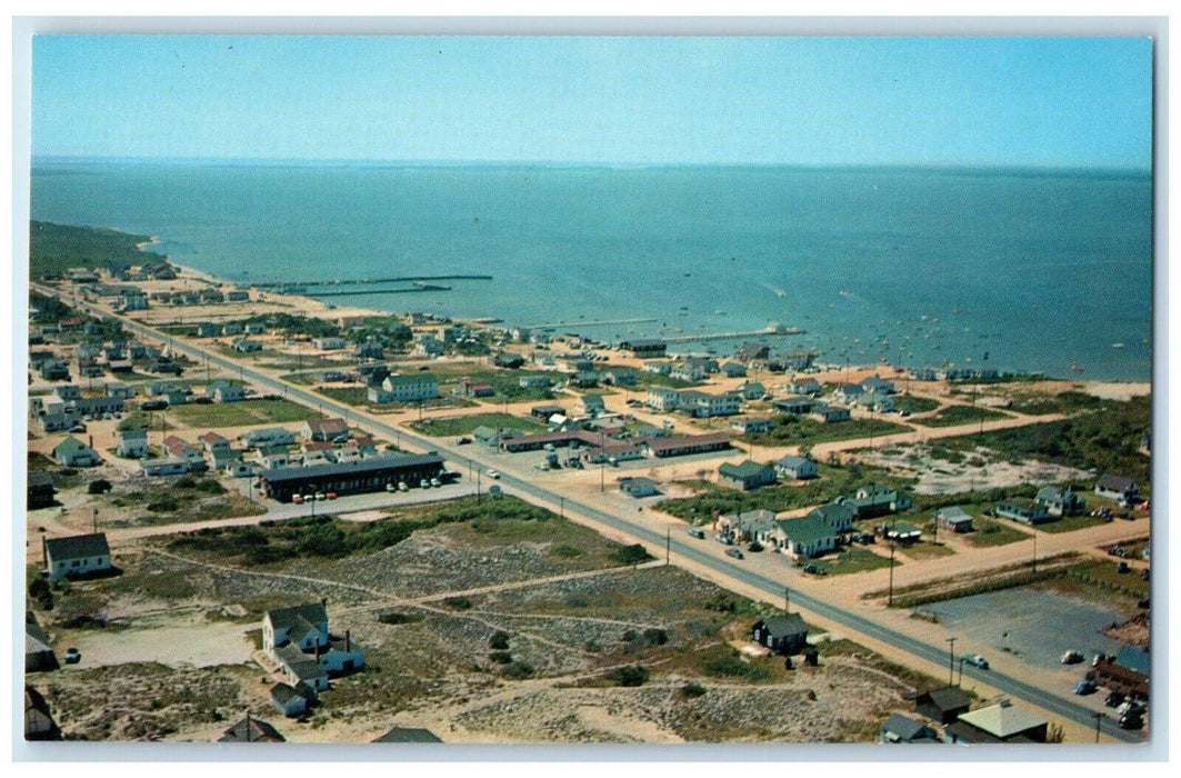 c1950's Aerial View Of Dewey Beach From Air Rehoboth Bay Delawar DE Postcard