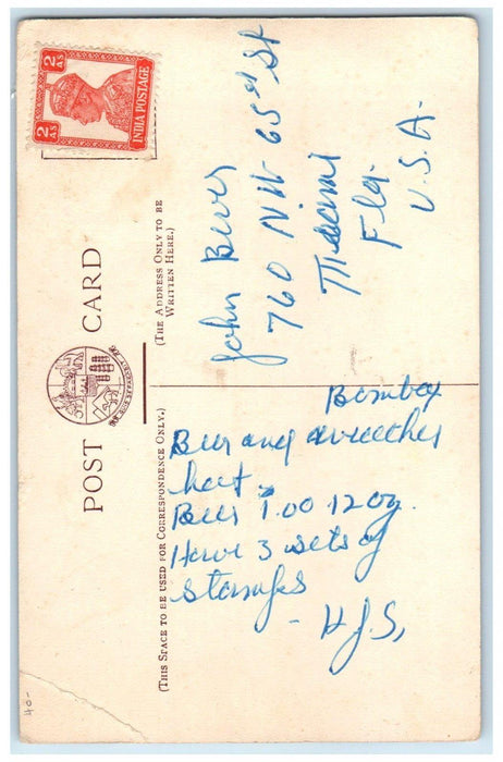 c1910's P & O R M S Kaisar I Hind Steamer Indian Mail Passenger Service Postcard