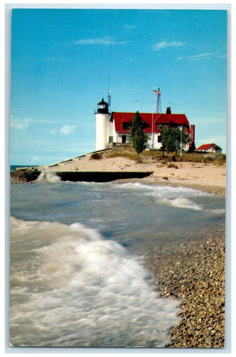 c1950's Point Betsie Lighthouse Great Lakes West Virginia WV Vintage Postcard