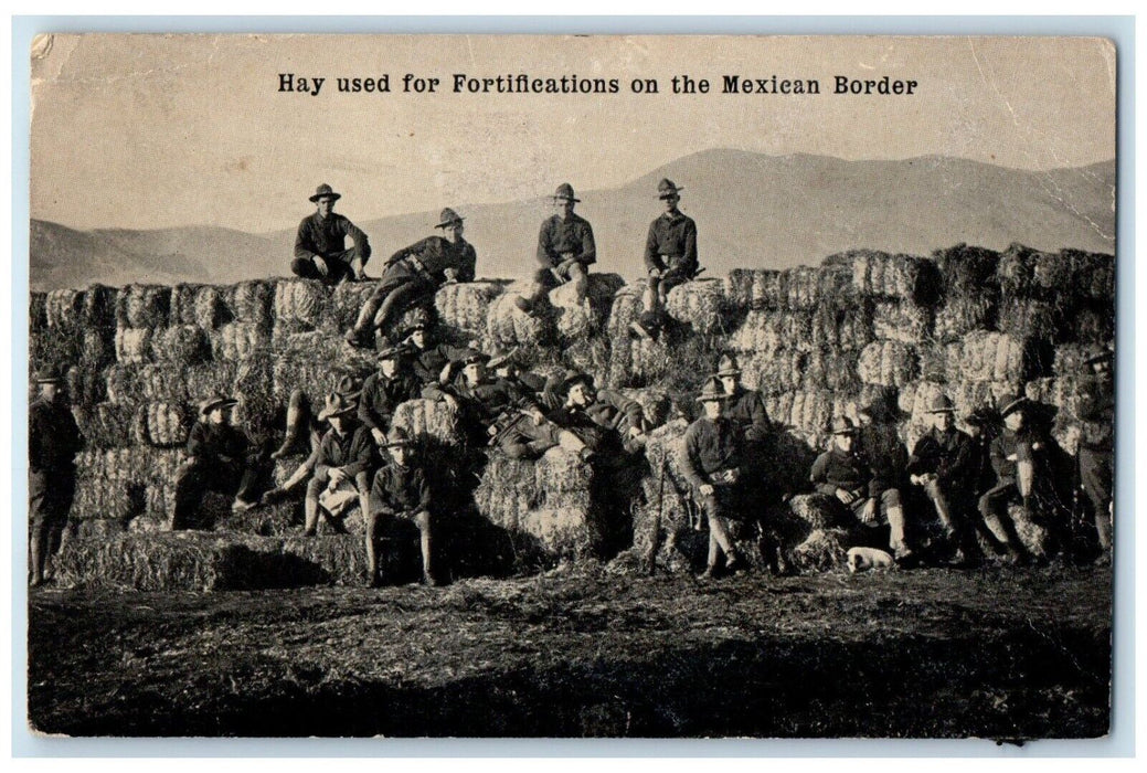 Hay Used Fortifications On The Mexican Border Mexican American War Postcard