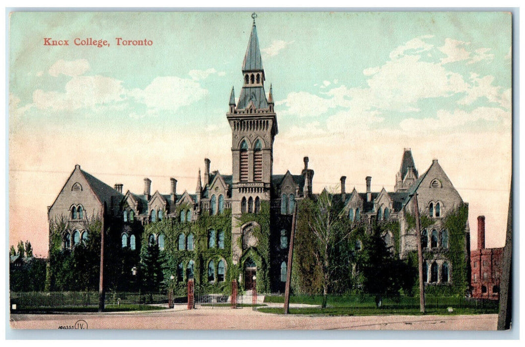 c1905 Front View Knox College Toronto Ontario Canada Antique Unposted Postcard