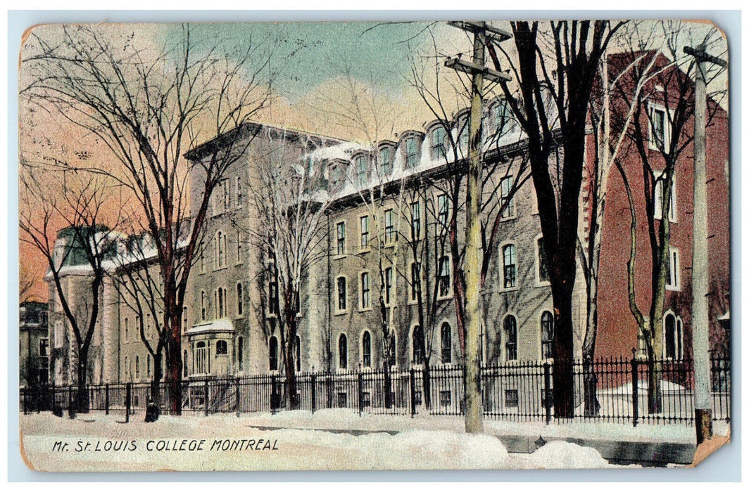 1908 Mt St. Louis College Montreal Quebec Canada Euclid OH Antique Postcard