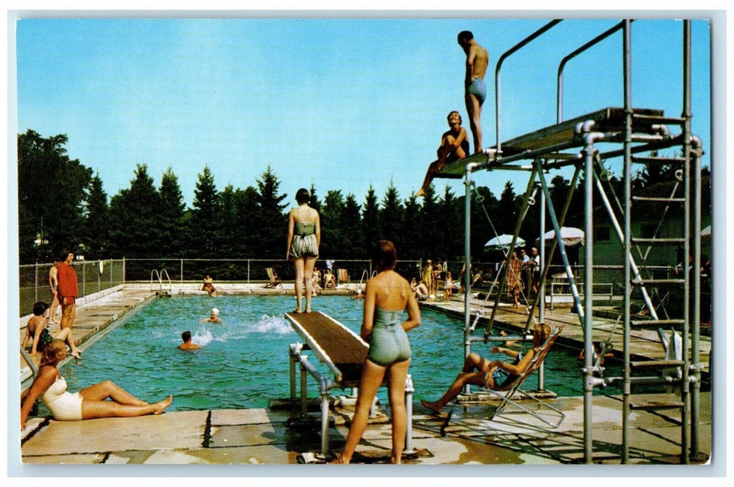 c1930's Blaney Park Resort Swimming Pool Blaney Park Michigan MI Postcard