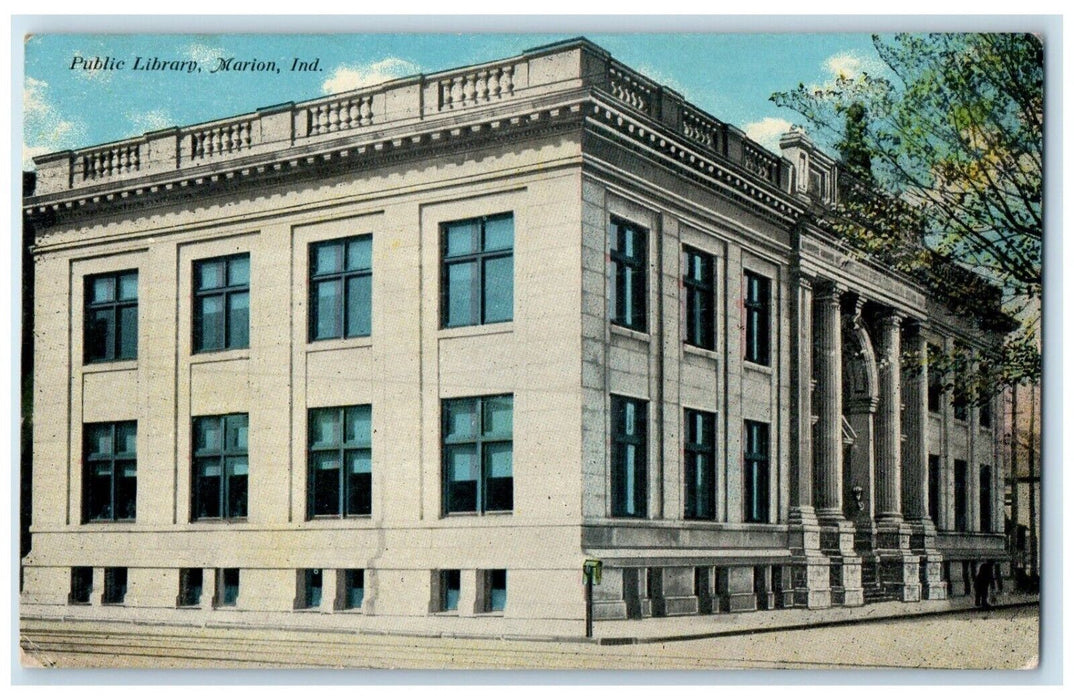 c1910's Public Library Building Marion Indiana IN Unposted Antique Postcard