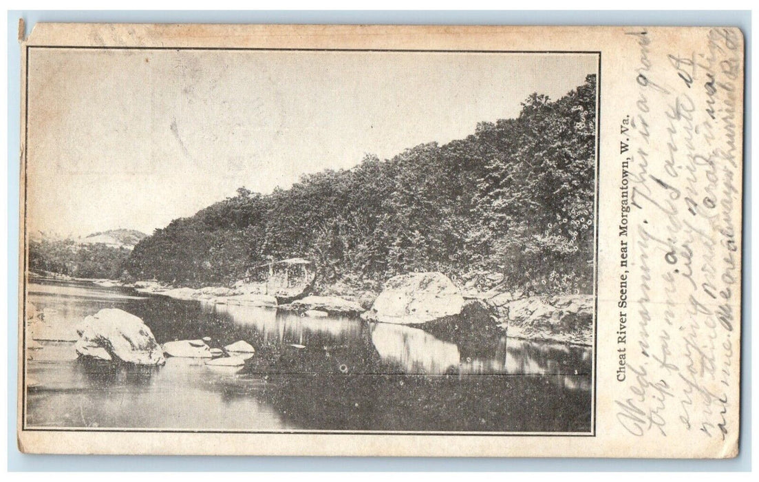 1908 View Of Cheat River Scene Near Morgantown West Virginia WV Antique Postcard