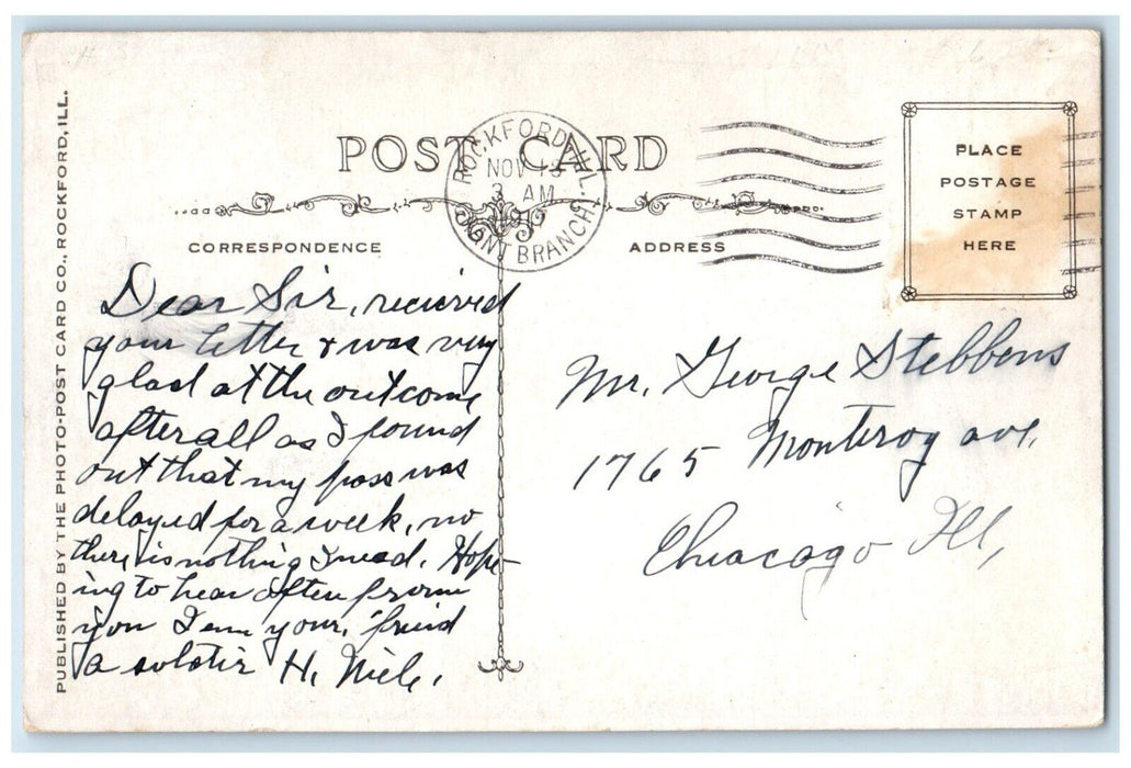 1910 Camp Grant Army Bake Ovens Rockford Illinois IL Military Antique Postcard