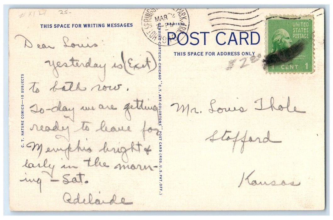 1940 Pretty Girl And Goat Mountain View Hot Springs National Park AR Postcard