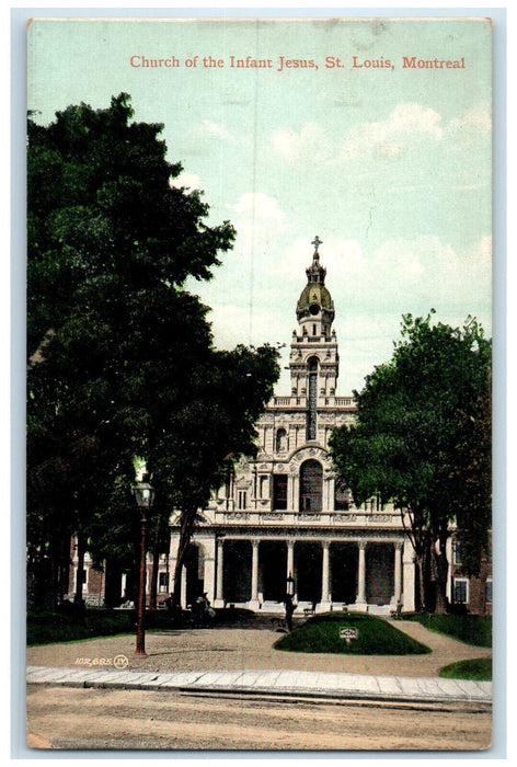 c1905 Church of the Infant Jesus St. Louis Montreal Quebec Canada Postcard