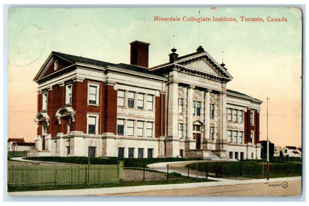 c1910 Riverdale Collegiate Institute Toronto Ontario Canada Posted Postcard