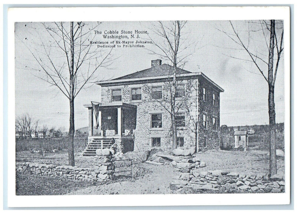 c1940 Cobble Stone House Exterior Building Field Washington New Jersey Postcard