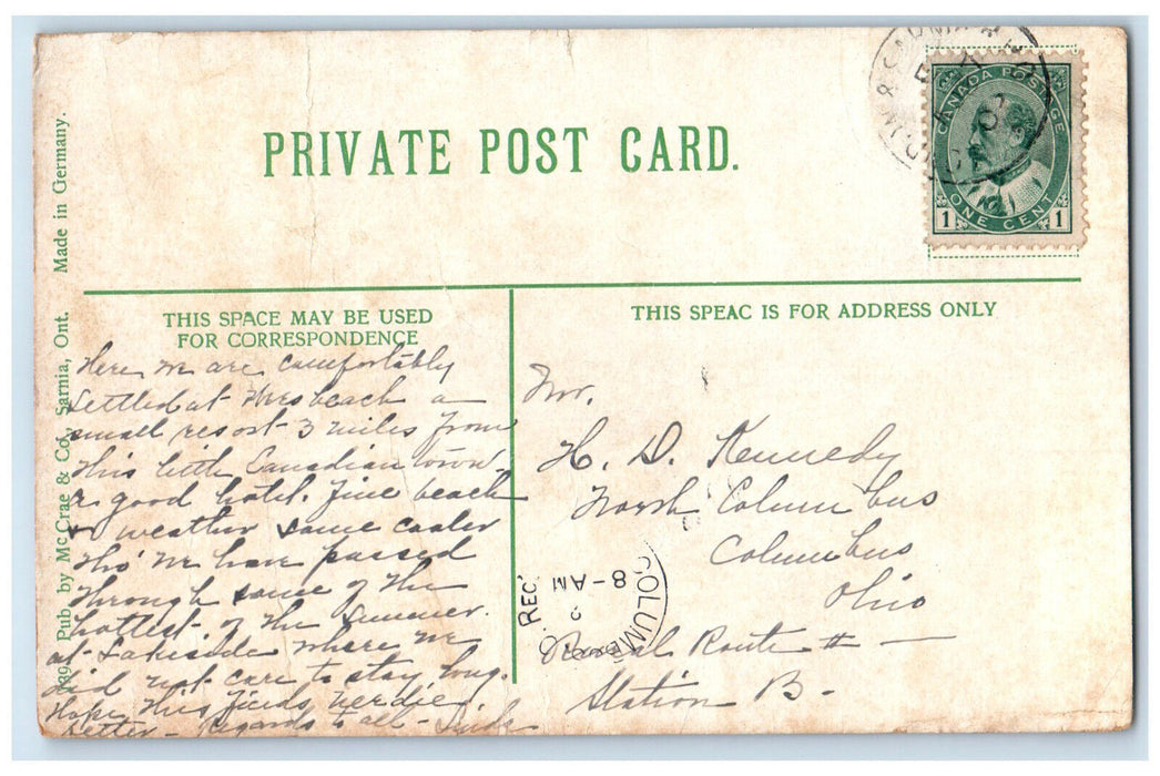 c1910 Train Locomotive St. Clair Tunnel Sarnia Ontario Canada Postcard