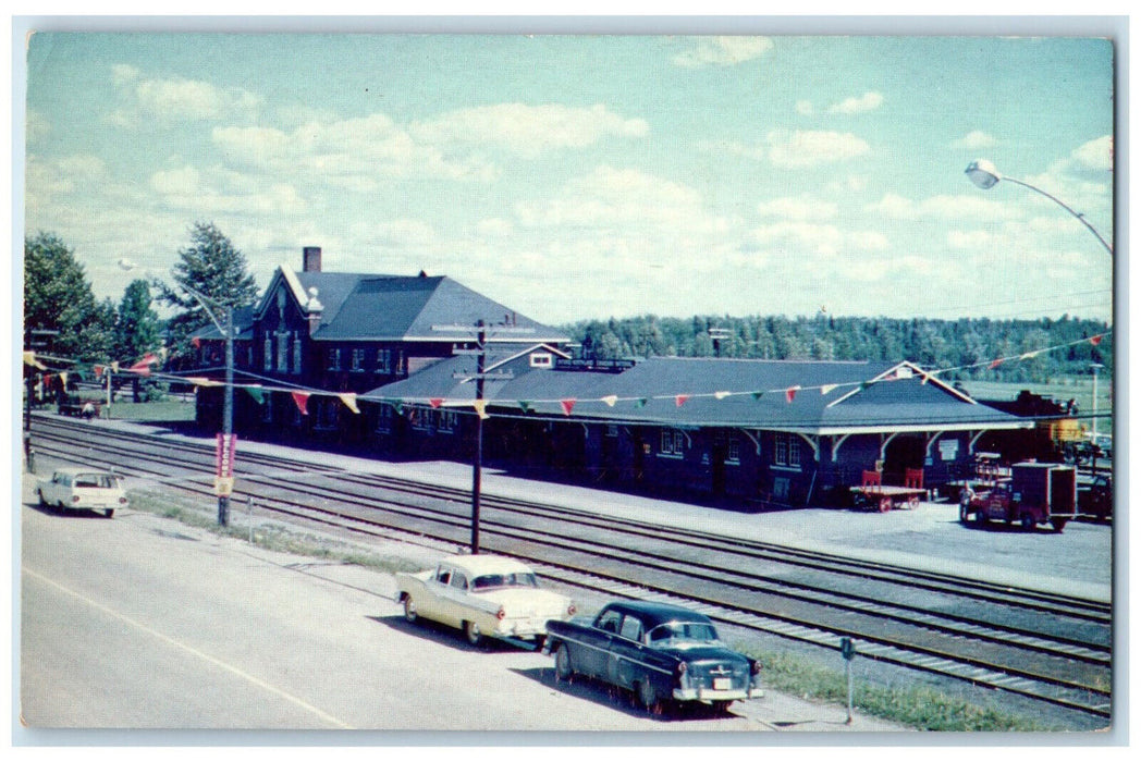c1950's Union Station Cochrane Ontario Canada Vintage Unposted Postcard
