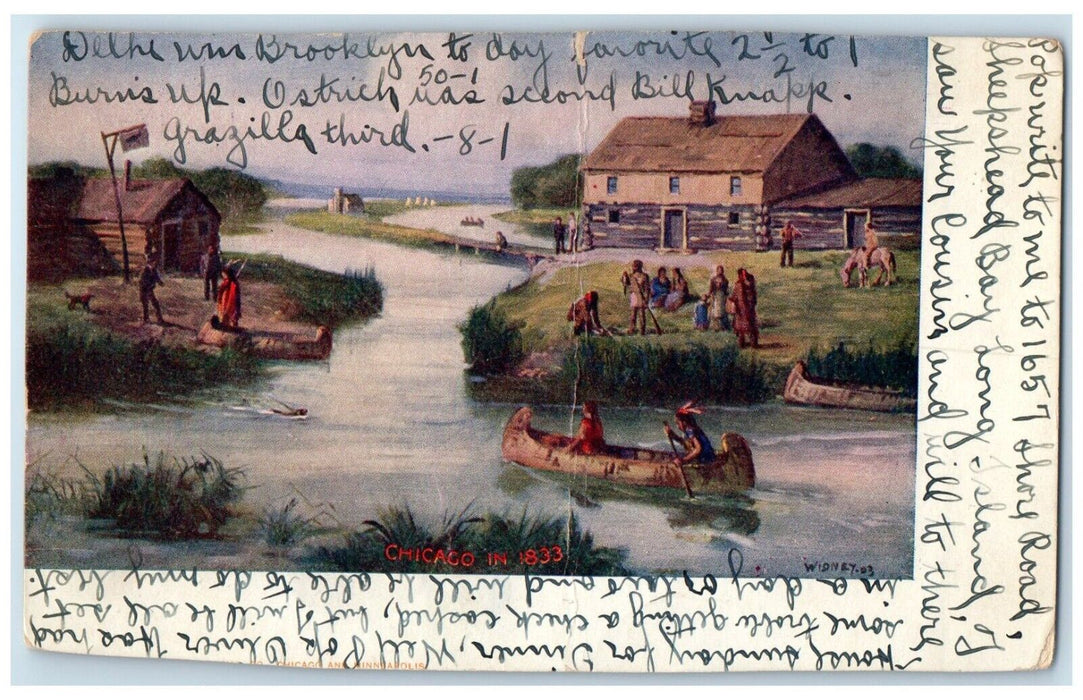 1905 Horserace Odds Sheepshead Bay Brooklyn New York NY, Canoeing Postcard