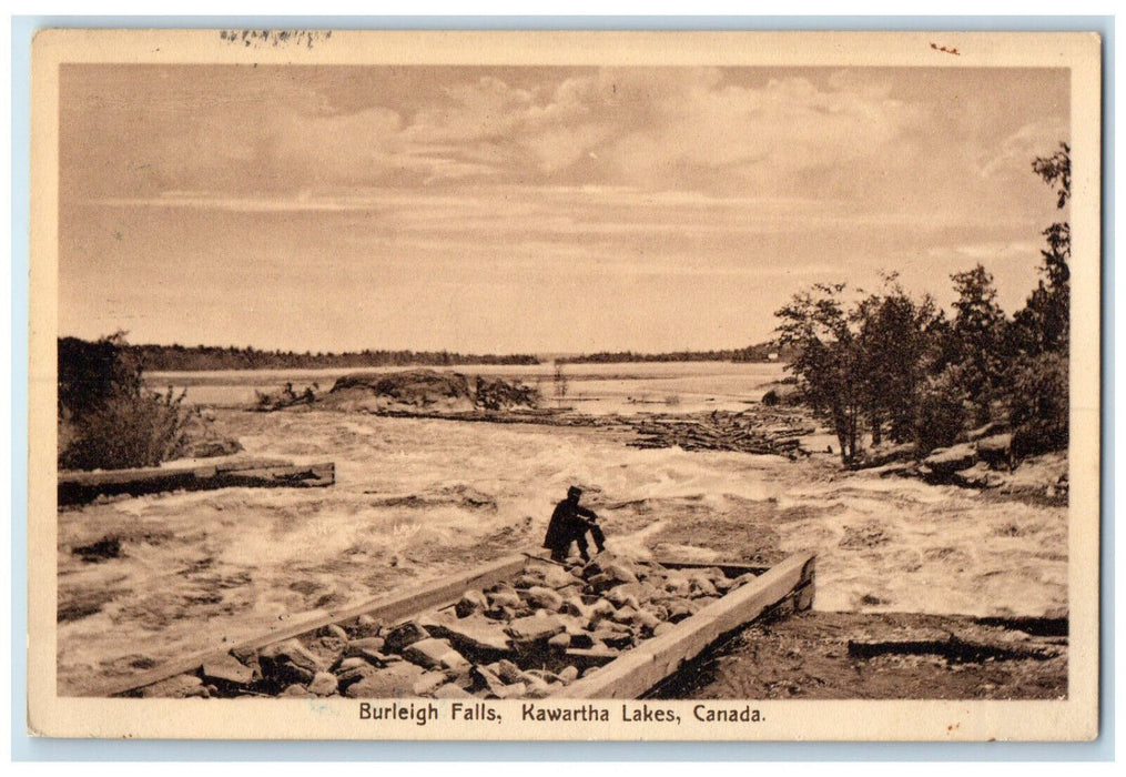 1927 Burleigh Falls Kawartha Lakes Central Ontario Canada Vintage Postcard