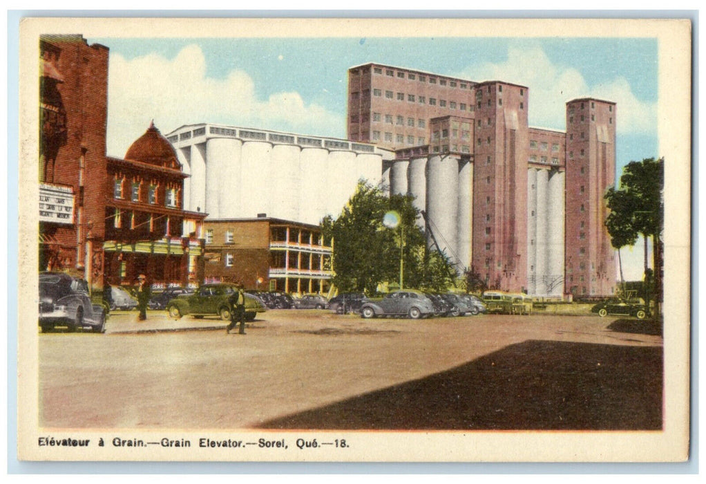 c1940's View of Grain Elevator Sorel Quebec Canada Unposted Postcard