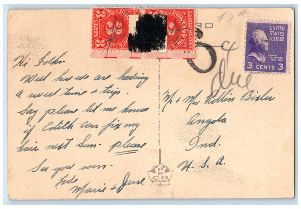 c1950's Grocery Drugstore Main Street Kingsville Ontario Canada Postcard