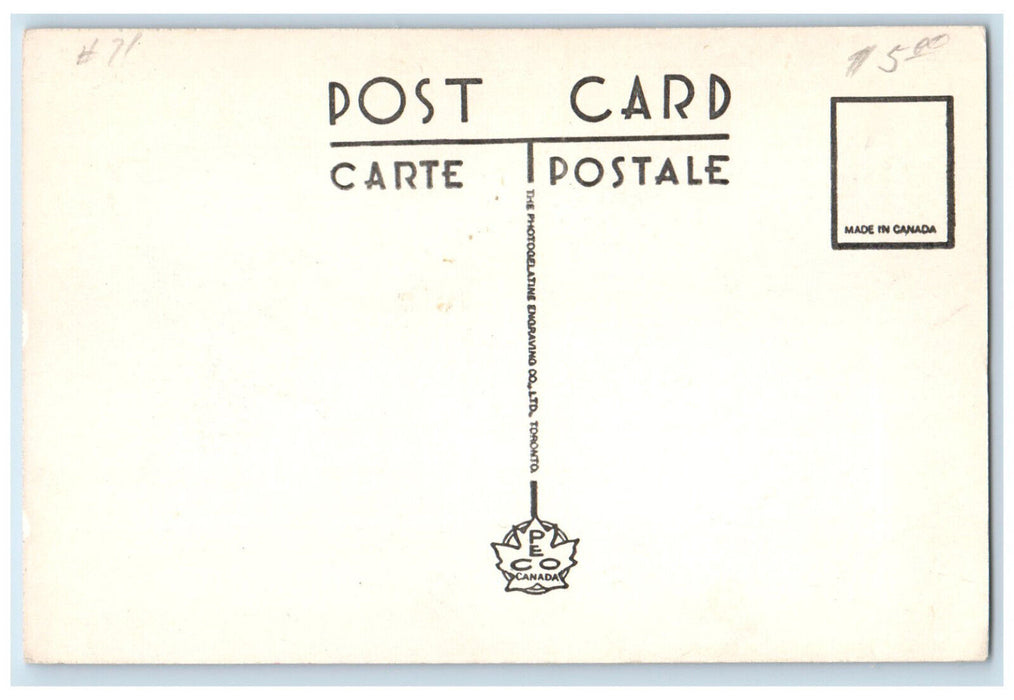c1950's Houser's Motel Woodstock Ontario Canada Vintage Unposted Postcard