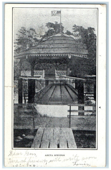 1907 Pavilion Abita Springs Louisiana LA, Denver CO Posted Antique Postcard