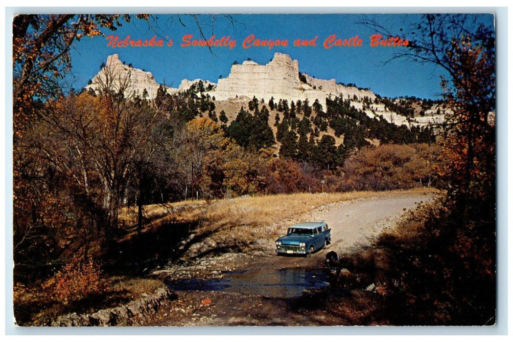 c1960 Nebraska Sowbelly Canyon Castle Buttes Creek Harrison Nebraska NE Postcard