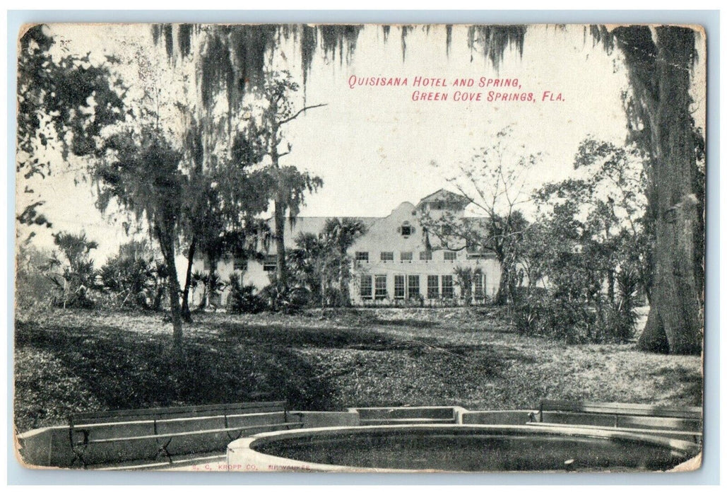 1908 Quisisana Hotel And Spring Green Cove Springs Florida FL Antique Postcard