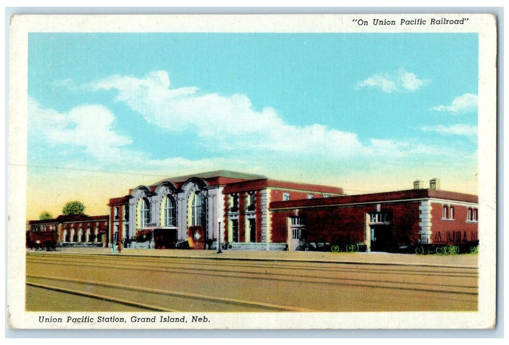 1947 Union Pacific Railroad Exterior Building Grand Island Nebraska NE Postcard