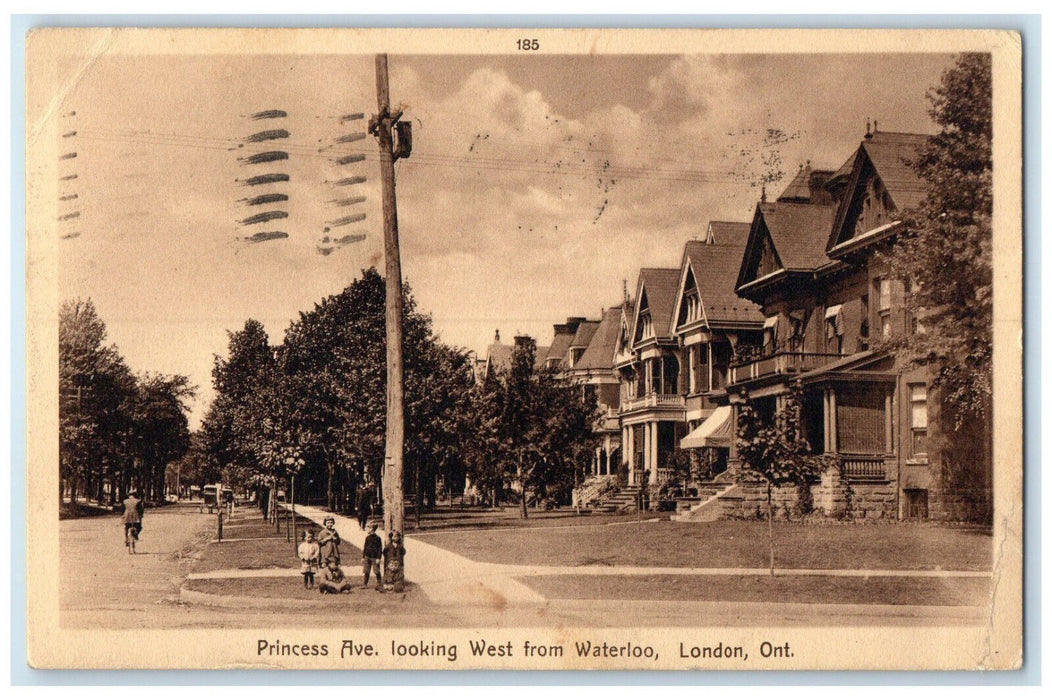 1915 Princess Avenue Looking West from Waterloo London Ontario Canada Postcard