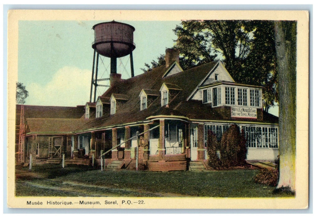 c1930's Visitez Le Musee De Sorel Musee Historique Sorel Quebec Canada Postcard