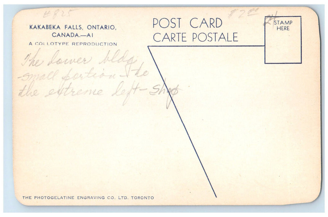 c1940's Water Falls Kakabeka Falls Ontario Canada Vintage Posted Postcard