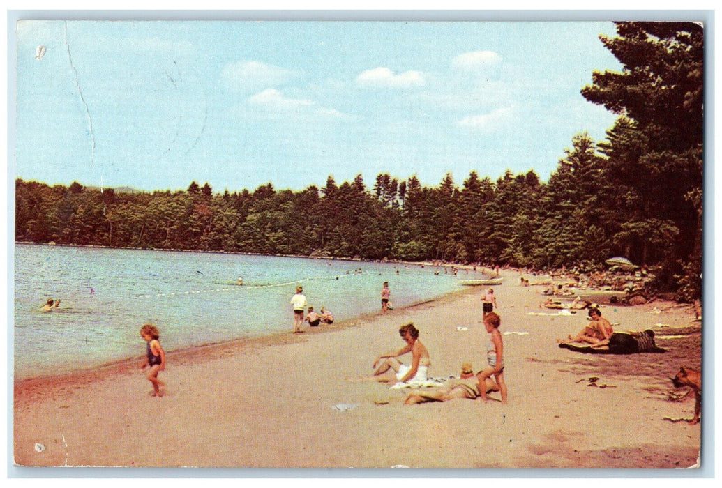 c1950's Beach Scene Camp Katrindo Katrine Ontario Canada Vintage Posted Postcard