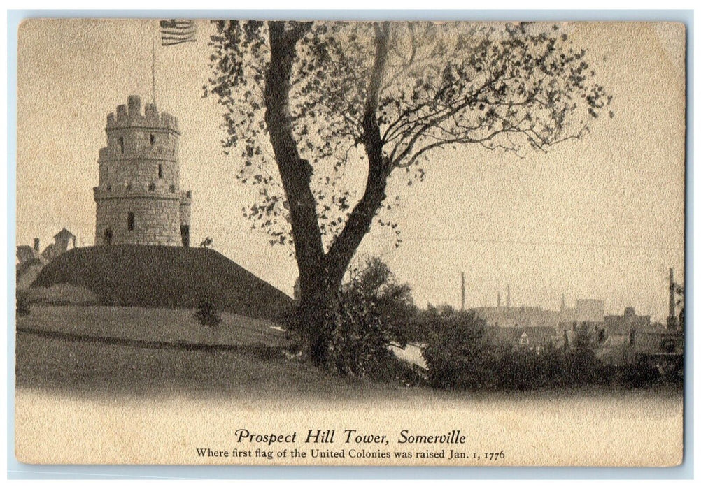 c1905 View Of Prospect Hill Tower Somerville Massachusetts MA Antique Postcard