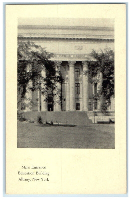 c1910s Main Entrance Education Building Albany NY William Noyes Antique Postcard