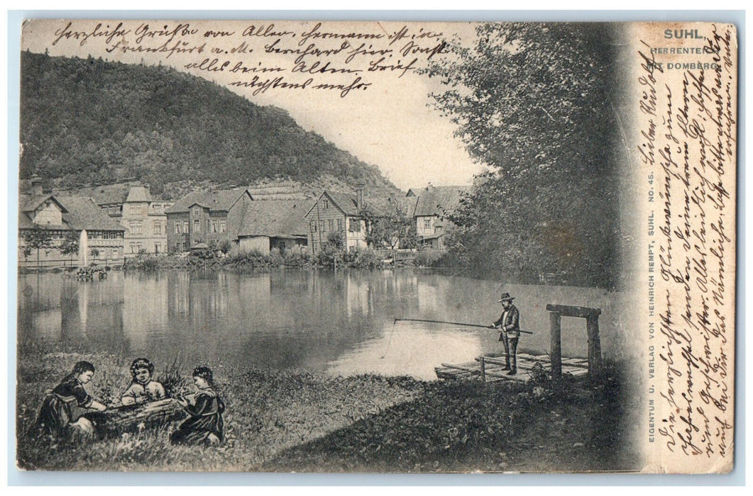 1905 Herrenteich With Domberg Suhl Germany Unposted Antique Postcard