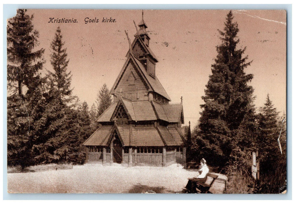 1921 Goel's Church Kristiania (Oslo) Norway Antique Posted Postcard