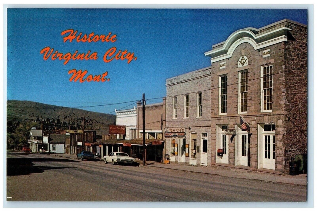 c1960 Roadside View Post Office Historic Virginia City  Montana Vintage Postcard